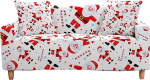 ENEN Sofabezug Weihnachten, Stretch Sofabezug 1/2/3/4 Sitzer Diivan Cover Elastisch Antirutsch Schonbezug f&uuml;r Sofa, Sofahussen Couchbezug Sofa &Uuml;berw&uuml;rfe (Weihnachtsstock,4 Sitzer(235-300cm))