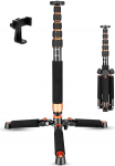 Koolehaoda Camera Aluminium Monopod with Metal Tripod Base 6 Sections 46-177 cm Adjustable up to 6 kg