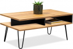MeblePitus.pl Moodne kohvilaud Trebia II Loft Pink Extra riiul koos vaheseinaga Faux Oak Ideaalne igasse tuppa Massiivne ja tugev konstruktsioon Laminaatplaat