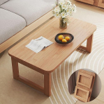 Klappbarer Couchtisch, Faltbarer japanischer Bodentisch, niedriger Tisch, Teetisch aus Massivholz, zusammenklappbares Tatami zum Sitzen auf dem Boden, Japanisches Tatami f&uuml;r Zuhaus