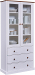 Inter Link Westerland 10 vitriinkapp Buffet kapp Kapi s&ouml;&ouml;gitoa kapp Maakodu stiilis vitriinkapp m&auml;nnist t&auml;ispuidust FSC 2 ust 3 sahtlit 90 x 190 x 38 cm Valge