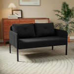 Fabulcozy 2-kohaline diivan 120cm Minimalistlik disain V&auml;ike 2-kohaline diivan k&otilde;rge seljaga ja hingav kangas mugav ideaalne elutuppa (must)