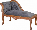 Antiikne Chaise Longue Barokk diivan Rococo Chaise Longue Hall pruun puidust polsterdatud Ottomani diivan Cat508g19 Palazzo Exclusive