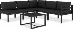 Homgoday 6-teiliges Gartensofa-Set mit Kissen aus anthrazitfarbenem Aluminium, Outdoor-Sofad, Gartenm&ouml;bel-Set f&uuml;r den Au&szlig;enbereich, Gartenm&ouml;bel-Set R1