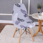 Mateju Stretch Moderne Shell Stuhlhussen 1 2 4 6 8er Schonbez&uuml;ge Skandinavisch Stuhlbezug Waschbar Bezug f&uuml;r Esszimmerst&uuml;hle K&uuml;che Hochzeit B&uuml;ro Bankette Partys Deko (8pcs,nordische Bl&auml;tter)