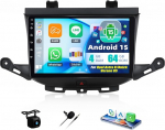 SIXTOP 4+64G Android 15 9-tolline autoraadio Opel Astra K 2015-2019/Buick Verano GS 2015 juhtmevaba CarPlay Android Auto WiFi GPS Bluetooth FM/RDS EQ tagurduskaamera roolijuhtimispuldiga