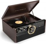 Victrola Empire 6-in-1 plaadim&auml;ngija (Espresso) Bluetooth, raadio, CD/Kassett, 3 kiirust, RCA v&auml;ljund, k&otilde;rvaklapipesa ja integreeritud k&otilde;larid