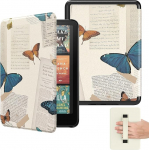 MoKo &uuml;mbris 7-tollise Ebook Reader (12. p&otilde;lvkond 2024) ja Colorsoft Signature Edition 2024, kerge &uuml;mbris randmerihmaga, automaatne &auml;ratus/une, mitte Kobo Aura 2/Remarkable jaoks, Vintage Butterfly