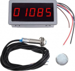 NOENNULL 5 Digits LED Speedometer Anti-Interference Frequency Division Filtering DC Brushless Motor Speed Meter with Hall Sensor NPN for Various Applications