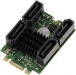 KALEA-INFORMATIQUE M.2 kaart (M2 NGFF) t&uuml;&uuml;p PCIe M v&otilde;i B+M v&otilde;ti 4 SATA 6G RAID 0 1 10 HYPERDUO port Marvel 88SE9230 kiibistikuga