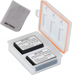 Batmax LP-E10 Akku mit Akku-Aufbewahrungsh&uuml;lle und Speicherkarten-H&uuml;lle f&uuml;r Canon Kiss X50 X70 X80 X90, EOS 1100D 1200D 1300D 1500D 2000D 3000D 4000D, EOS Rebel T3 T5 T6 T7 T1000, 2 Packungen
