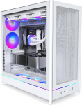 MONTECH HS01 PRO, ATX Mid-Tower PC korpus, Gaming PC, k&otilde;rge &otilde;huvool, p&ouml;&ouml;ratav paigutus, v&otilde;rkplaat, 5X ARGB PWM ventilaatorid eelpaigaldatud, Sink-in disain, t&ouml;&ouml;riistavabad paneelid, valge