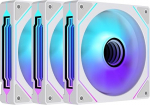 TZMRIT Prism 4 Pro RGB ventilaator 120 mm must, 5 V 3PIN emaplaadi s&uuml;nkroniseeritav 4PIN peegel PWM ARGB PC korpuse ventilaator (valge, Forward-3PCS)