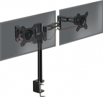 Duronic DM352 /BK Dual PC Monitor Arm Stand Desk Mount Screen Bracket Clamp Double/Twin | LCD | LED | Tilt and Swivel (Tilt &plusmn;15&deg;| Swivel 180&deg;| Rotate 360&deg;) | Die Cast Aluminium