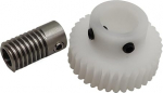1 St&uuml;ck 0,8 Modul 50 Z&auml;hne POM Schneckengetriebe mit 0,8 m Schneckenstange 6 mm Loch Turbinenwelle 1 zu 50 Verh&auml;ltnis Rechtsdrehgetriebe Position(10mm bore)