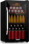 Klarstein Drinks Fridge, Small Fridge with 3 Shelves, Mini Fridge Silent for Office Camping Outdoor, Mini Fridge with Glass Door, Mini Fridge 3-10&deg;C, Beer Fridge 80 Litres, Black