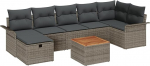 Rantry 8-teiliges Garten-Sofa-Set mit Kissen Grau Poly-Rattan Gartenlounge Model3359461