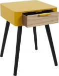HOME DECO FACTORY 48 x 40 x 35 cm CMP Paris Nachttisch, zweifarbig Gelb, Beige, Holzwerkstoff, mehrfarbig