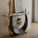 Generisch Industrieller Konsolentisch f&uuml;r den Eingangsbereich - stilvoller Flurtisch mit Metallrahmen, schmaler Foyertisch hinter der Couch f&uuml;r Wohnzimmer und Eingangsbereich (Silber, 31,5 x 12 Zoll)