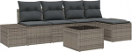 Rantry 5-teiliges Garten Sofa Set mit Kissen Schwarz Poly Rattan Gartenlounge Model3347029