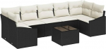 8-teiliges Garten Sofa Set mit Kissen Schwarz Poly Rattan Gartenlounge Model3346637