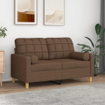 2-Sitzer-Sofa Braun Stoff Polster Metall Gestell, 110kg Tragf&auml;higkeit Model3200777