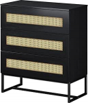 Selsey Kerals 80cm lai kapp must rottingist sisenditega ja metallist jalgadega