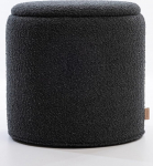 SIX Round Upholstered Stool with Storage Space Side Table Stool Boucl&eacute; Fabric Stool with Tray Function Versatile Stool for Living Room and Bedroom