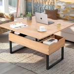 VOWNER kohvilaud reguleeritava k&otilde;rgusega, 3-in-1 multifunktsionaalne elutoa laud varjatud hoiukohaga, kohvilaud, mis on muudetav elutoa s&ouml;&ouml;gilauaks (puidu v&auml;rvi)