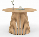 IDMarket - Carmen &uuml;mmargune s&ouml;&ouml;gilaud 6 inimesele puidust aluse ja puidust lauaplaadiga 110 cm