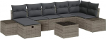 Rantry 8-teiliges Garten-Sofa-Set mit Kissen Grau Poly-Rattan Gartenlounge Model3360740
