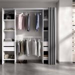 Dmora - Resegone suur walk-in garderoobi struktuur avatud riidepuu 180 x 50 x 205 cm valge ja hall