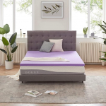 SINWEEK 1,5" geel-m&auml;luvahuga madratsi pealisplaat ventileeritud pehme madratsi pealisplaat CertiPUR-US sertifitseeritud kuninganna suurus lilla