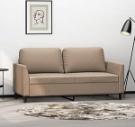 Juroupi 2-Sitzer-Sofa Diivan 2 Sitzer Loveseat Sofas F&uuml;R Wohnzimmer Diivan Loveseats Cappuccino-Braun 140 cm Kunstlederer - 359337
