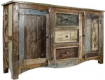 MASSIVMOEBEL24.DE Nature of Spirit India vanast puidust valmistatud k&uuml;ljepink, kapp 150 x 38 x 85 cm, Vintage puidust kapp mitmev&auml;rviline