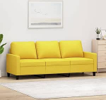 3-kohaline diivan Diivan Lounge diivan Relax diivan K&uuml;lalissohva Polsterdatud diivan Elutoa diivan L&otilde;&otilde;gastav diivan magamistuppa K&uuml;lalistetoas Helekollane 180 cm kangas