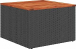 7-teiliges Garten-Sofa-Set mit Kissen Schwarz Poly Rattan Akazie Gartenlounge Model3347775