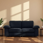 2-kohaline kangast diivan koos k&auml;etugedega, kangast diivan varjatud hoiukambriga, tugev puust raam & laiad k&auml;etoed, kompaktne polsterdatud diivan elutuppa ja korterisse (must-veelett)