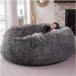 Generisch Giant Fur Bean Bag elutoa m&ouml;&ouml;blile t&auml;iskasvanutele, suur &uuml;mmargune pehme pehmete karusnahkade faux karusnahk Bean Bag laisk diivanivoodi kate, t&auml;itematerjalid ei sisalda (Hall, 6ft)