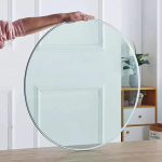 V3VOGUE Lauaplaat Ilmastikukindel &uuml;mmargune karastatud klaasist s&ouml;&ouml;gilaud &Uuml;mmargune klaasist laud L&auml;bipaistev must pruun &uuml;mmargune s&ouml;&ouml;gilaud v&auml;ljas Lihtne puhastada turvaklaasist lauaklaasi asendusosa