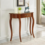 BRCYKRWY Crescent Moon Console Table valmistatud t&auml;ispuidust, sissep&auml;&auml;suala dekoratiivne laud, pikk talumajapidamise fuajee laud, elutuppa, esikusse, fuajeesse (tume p&auml;hkelpuu, 35 x 11 x 31.5)