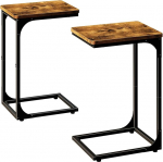 C Table Side Table Set of 2 - Diivan k&uuml;ljelauad talumajapidamise elutoa komplektid, Rustic Brown (YH017-30BN)