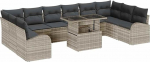 11-teiliges Garten Sofa Set mit Kissen in Hellgrau aus Poly Rattan Gartenlounge Model3348718
