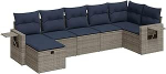 Garten-Sofagarnitur mit Stauraum & Fu&szlig;hocker - PE-Rattan, 55x53x34 cm, f&uuml;r Terrasse und Innenhof Model3325507