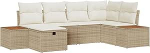6-TLG. Garten-Sofaset mit Kissen Beige Poly-Rattan Gartenlounge Model3359633