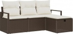 Model3360479 4-osaline aia diivan komplekt koos pehmendusega Brown Poly-Rattan Garden Lounge