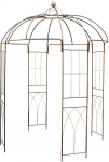 Metal Rose Gazebo Rust Brown &ndash; 270 x 200 cm &ndash; Steel Trellis Powder Coated Round Gazebo with Large Dome Rose Arch Trellis for Climbing Plants