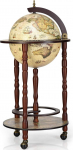 GOPLUS Globe Bar Cart, Globe Bar, Mini Bar Globe, Wine Rack, Home Bar, Bottle Rack, Decorative Bar, Cocktail Bar with Wheels, 88 x 45 cm, Choice of Colours (Beige)