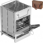 PEARL matkapliit: Camping puupliit, valmistatud roostevabast terasest, kokkupandav, sisaldab transpordikotti (Camping Stove Wood, kokkupandav, grillimispliit).