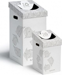 Cart One 70 Liter Waste Separation Storage Box Made of Cardboard (Pack of 5, White)